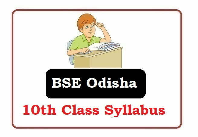 BSE Odisha 10th Syllabus 2022