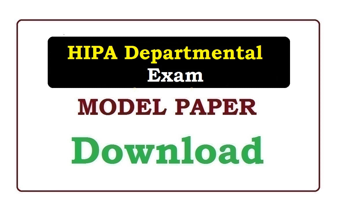 HIPA Departmental Exam Model Paper 2022