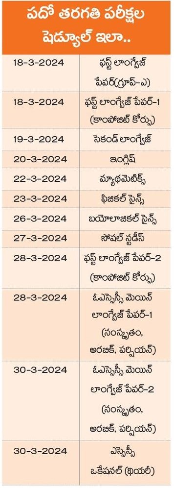 AP 10th Time Table